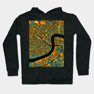 New Orleans Map Pattern in Orange & Teal Hoodie